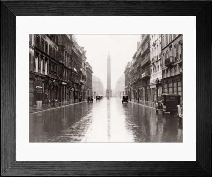 Framed Print : Place Vendome in the rain, Paris, c. 1930 Framed Print : Place Vendome in the rain, Paris, c. 1930