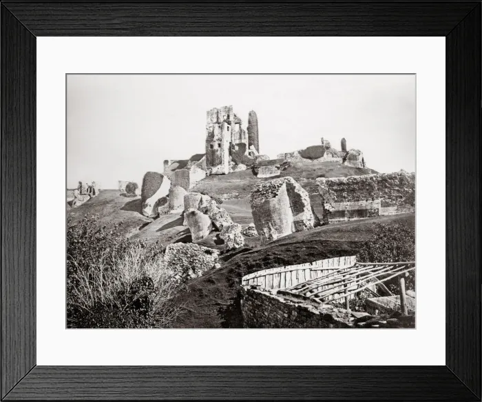 Framed Print : Corfe Castle, Dorset, c. 1880 s Framed Print : Corfe Castle, Dorset, c. 1880 s