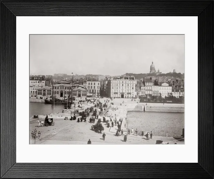 Framed Print : Quayside view, Boulogne sur Mer, France, c. 1890 Framed Print : Quayside view, Boulogne sur Mer, France, c. 1890