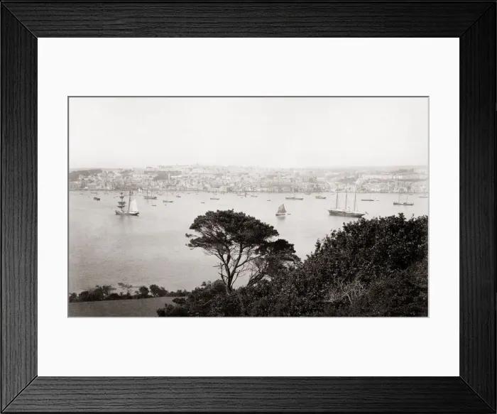 Framed Print : Boats and ships, Falmouth Habour, Cornwall, c. 1880 s Framed Print : Boats and ships, Falmouth Habour, Cornwall, c. 1880 s