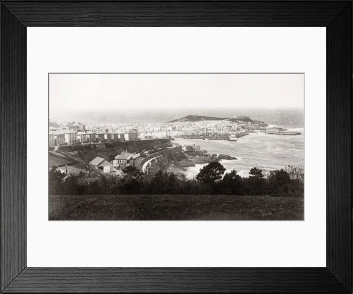 Framed Print : St Ives with fishing boats in the harbour, Cornwall, c. 1880 s Framed Print : St Ives with fishing boats in the harbour, Cornwall, c. 1880 s