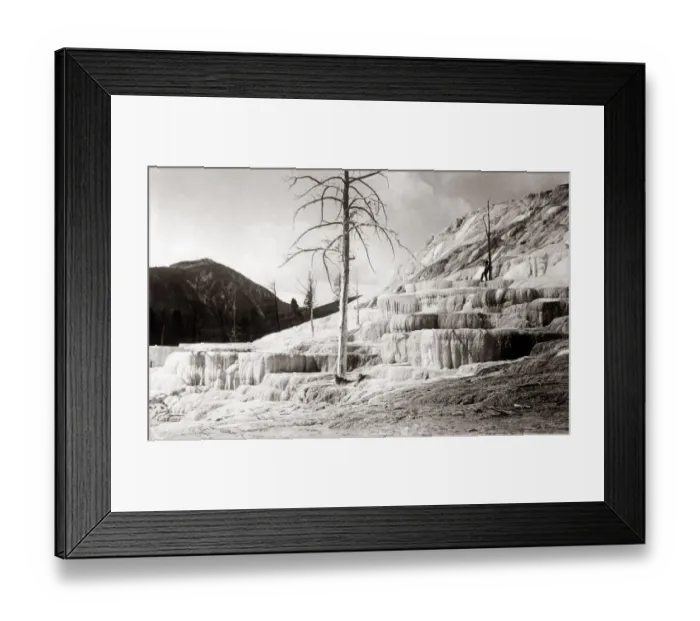 Framed Print : Pink or White Terrace, North Island New Zealand 1880s Silica depostis created by hots Framed Print : Pink or White Terrace, North Island New Zealand 1880s Silica depostis created by hots