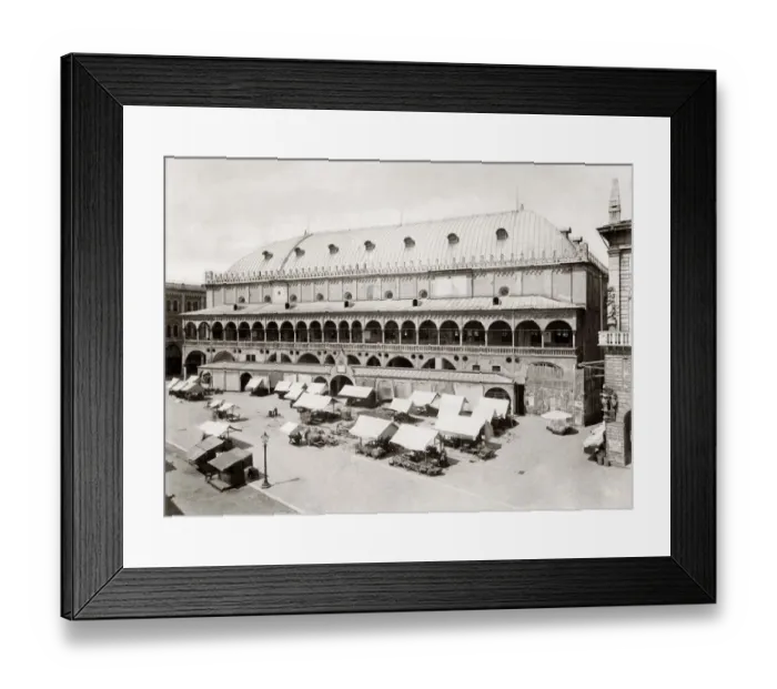 Framed Print : Palazzo della Ragione and market stalls, Padua, Italy c. 1890 Framed Print : Palazzo della Ragione and market stalls, Padua, Italy c. 1890