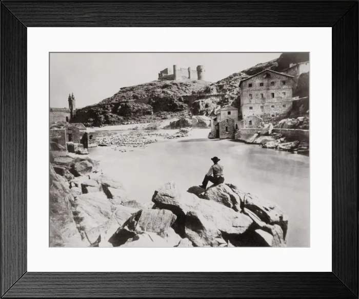 Framed Print : Tajo river, San Servado Castle, Toledo, Spain c. 1880 s Framed Print : Tajo river, San Servado Castle, Toledo, Spain c. 1880 s