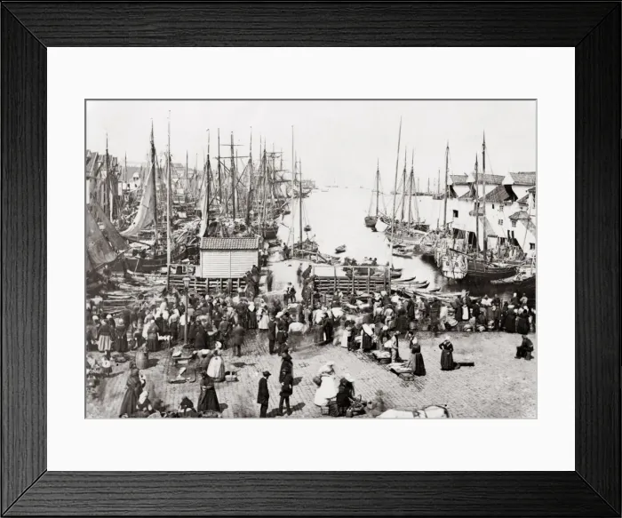 Framed Print : Fish market, Bergen, Norway, c. 1890 Framed Print : Fish market, Bergen, Norway, c. 1890
