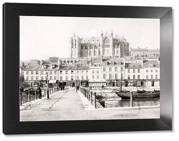 Cathedral, and docks Cobh (Queenstown), Ireland. c. 1890