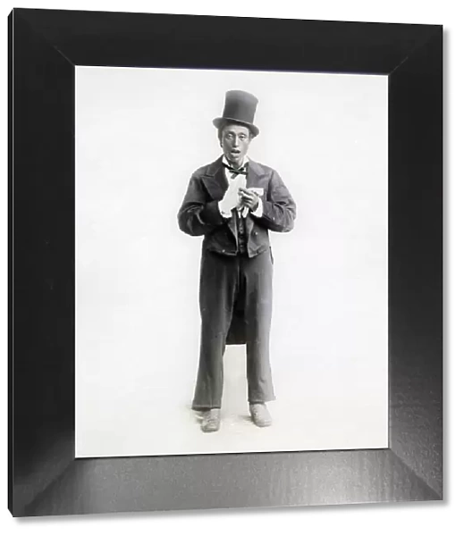 Japanese man in top hat and tails, c. 1880 Vintage late 19th century photograph