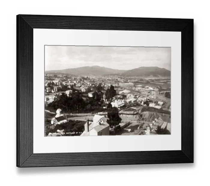 Framed Print : c. 1890 New Zealand - view of Dunedin from Maitland Street