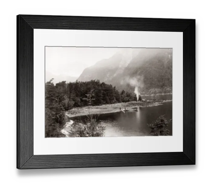 Framed Print : c. 1890 New Zealand - Picnic at Wet Jacket Arm, Dusky Sound Framed Print : c. 1890 New Zealand - Picnic at Wet Jacket Arm, Dusky Sound