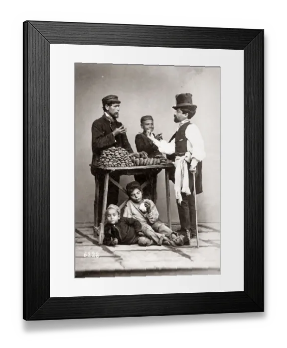 Framed Print : c. 1880s Italy - street cake and pastry vendor seller Framed Print : c. 1880s Italy - street cake and pastry vendor seller