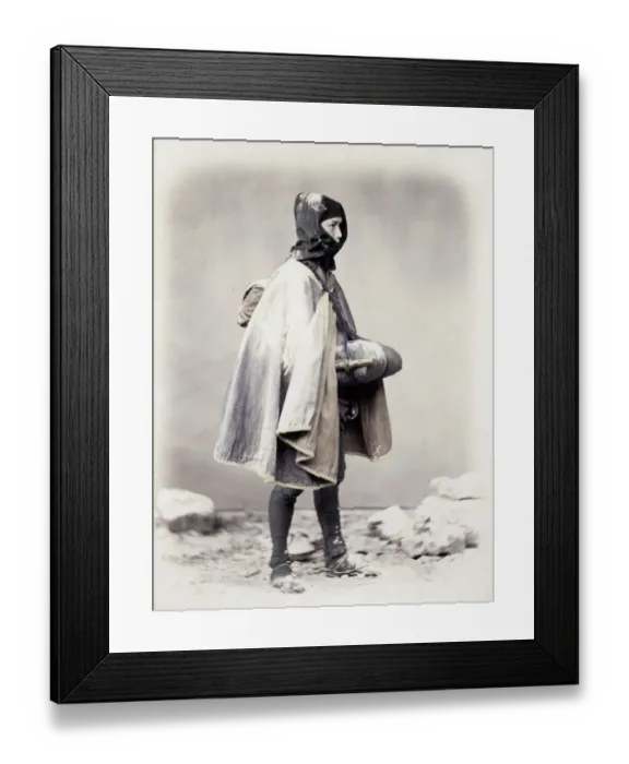Framed Print : 1860s Japan - portrait of a man in winter clothing Felice or Felix Beato Framed Print : 1860s Japan - portrait of a man in winter clothing Felice or Felix Beato
