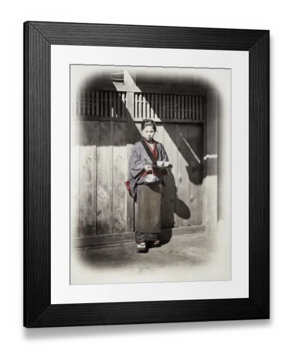Framed Print : 1860s Japan - portrait of a tea house serving girl Felice or Felix Beato Framed Print : 1860s Japan - portrait of a tea house serving girl Felice or Felix Beato