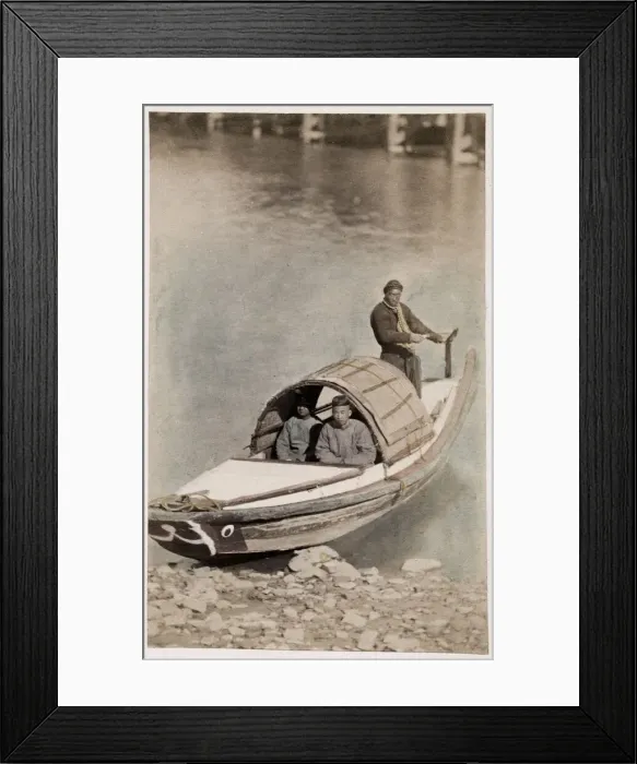 Framed Print : Vintage 19th century photograph: John Thomson carte de visite China: river boat, Sampan Framed Print : Vintage 19th century photograph: John Thomson carte de visite China: river boat, Sampan