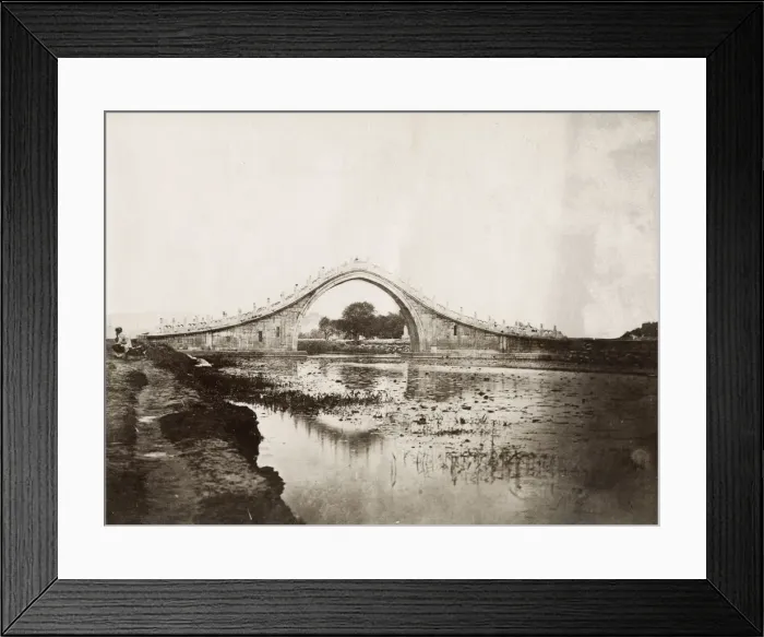 Framed Print : Vintage 19th century photograph: Hump-backed bridge near Peking, Beijing, China Framed Print : Vintage 19th century photograph: Hump-backed bridge near Peking, Beijing, China
