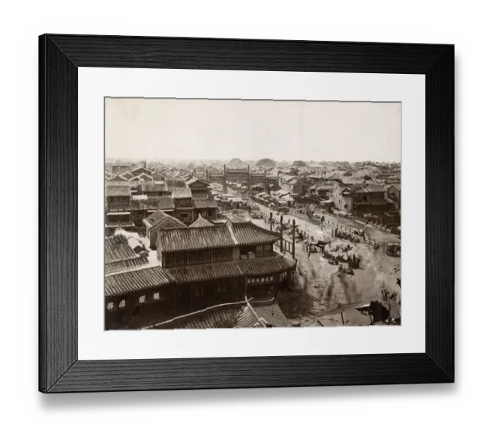 Framed Print : Vintage 19th century photograph: Hatamen street and pailou, paifeng, Peking, Beijing Framed Print : Vintage 19th century photograph: Hatamen street and pailou, paifeng, Peking, Beijing