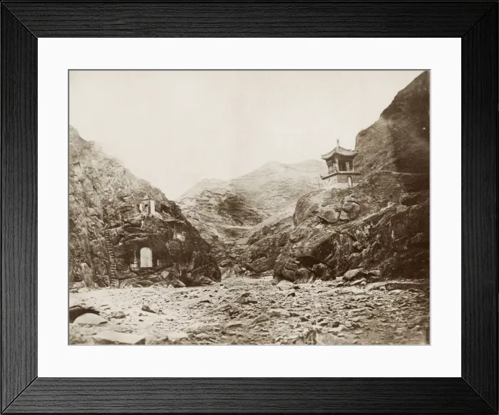 Framed Print : Vintage 19th century photograph: Nankou Pass, north of Peking, Beijing, China Framed Print : Vintage 19th century photograph: Nankou Pass, north of Peking, Beijing, China
