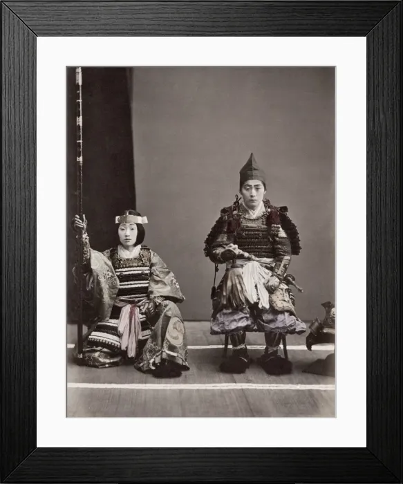 Framed Print : c. 1880s Japan - Japanese actors in costume Framed Print : c. 1880s Japan - Japanese actors in costume