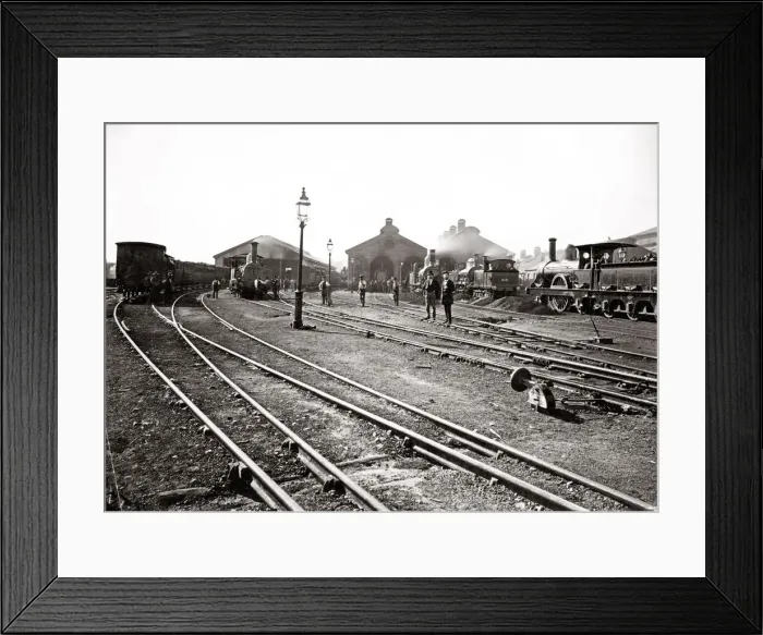 Framed Print : c. 1880s Australia - the train station Sydney