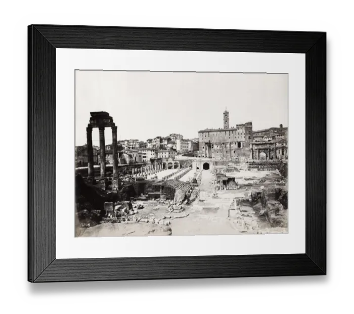 Framed Print : Vintage late 19th century photograph - ancient Roman ruins in the Forum in Rome, Italy