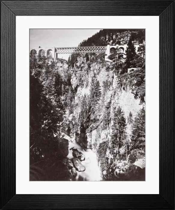 Framed Print : Vintage 19th century photograph - St Gotthard, Upper Bridge, Switzerland Framed Print : Vintage 19th century photograph - St Gotthard, Upper Bridge, Switzerland