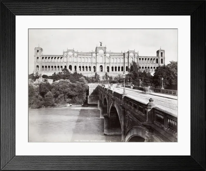 Framed Print : Vintage 19th century photograph - Maximilianeum, Bavarian parliament building, palace