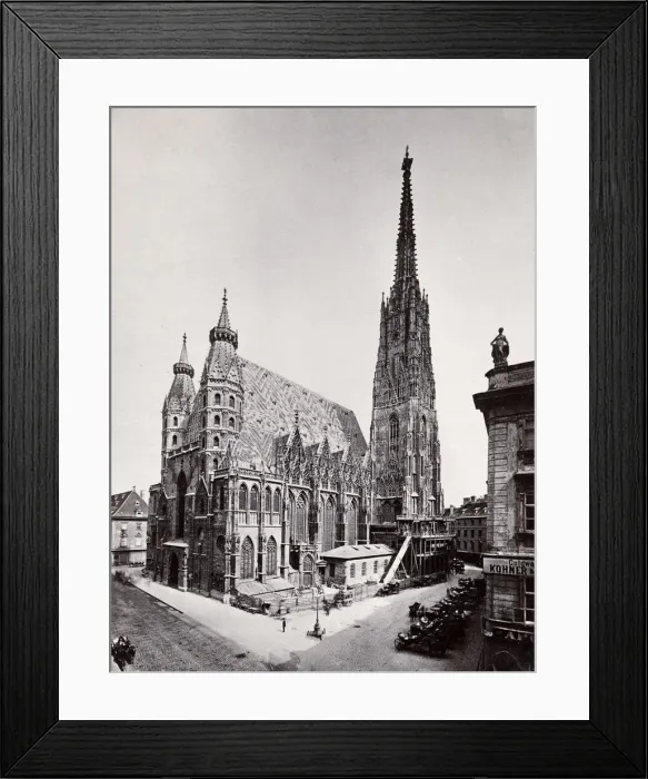 Framed Print : Vintage 19th century photograph - St. Stephens Cathedral is the mother church of Framed Print : Vintage 19th century photograph - St. Stephens Cathedral is the mother church of