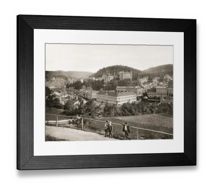 Framed Print : Vintage 19th century photograph - view of the city of Karlsbad, Karlovy Vary Framed Print : Vintage 19th century photograph - view of the city of Karlsbad, Karlovy Vary