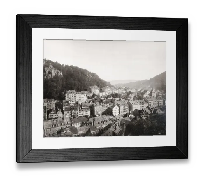 Framed Print : Vintage 19th century photograph - view of Prager StraAzse Karlsbad Kaarlovy Vary Framed Print : Vintage 19th century photograph - view of Prager StraAzse Karlsbad Kaarlovy Vary