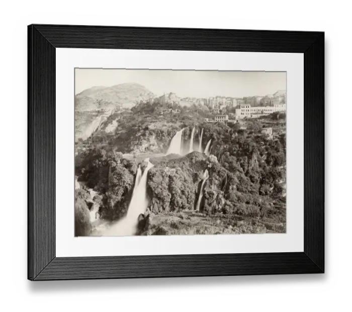 Framed Print : 19th century vintage photograph: waterfalls at Tivoli near Rome, Italy, c. 1890 Framed Print : 19th century vintage photograph: waterfalls at Tivoli near Rome, Italy, c. 1890