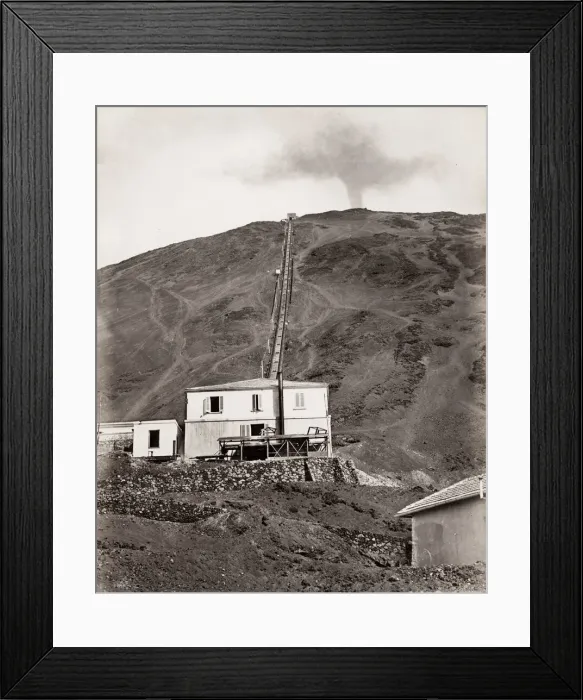 Framed Print : 19th century vintage photograph: terminus for funicular railway up the slopes of Mount Framed Print : 19th century vintage photograph: terminus for funicular railway up the slopes of Mount