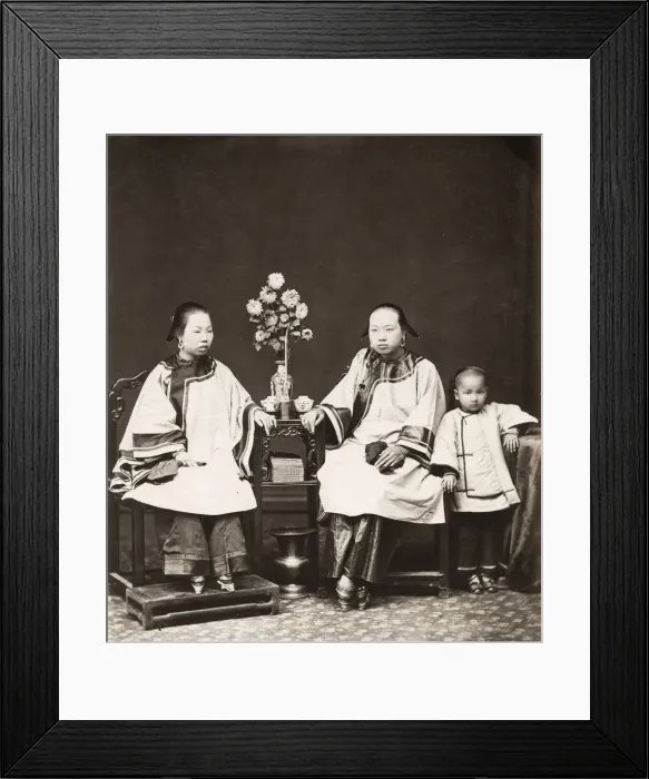 Framed Print : 19th century vintage photograph: Chinese women with bound feet Framed Print : 19th century vintage photograph: Chinese women with bound feet