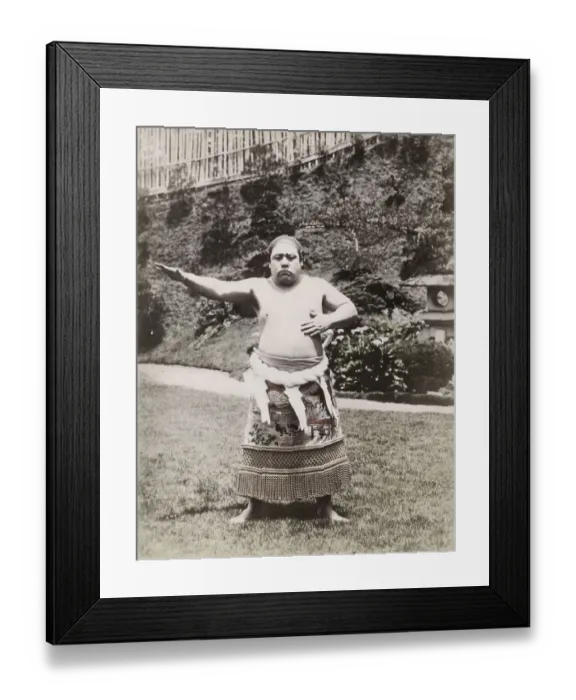 Framed Print : 19th century vintage photograph: Japanese sumo wrestler Framed Print : 19th century vintage photograph: Japanese sumo wrestler