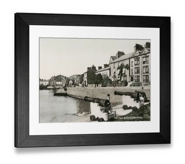 Framed Print : Vintage 19th century photograph: the front and ancient cannon, guns, Aberdovey, Aberdyfi Framed Print : Vintage 19th century photograph: the front and ancient cannon, guns, Aberdovey, Aberdyfi