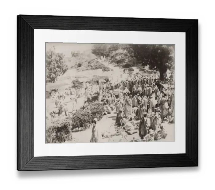 Framed Print : Vintage 19th century photograph: street market. Larbaa Nath Irathen is a town in Tizi Framed Print : Vintage 19th century photograph: street market. Larbaa Nath Irathen is a town in Tizi
