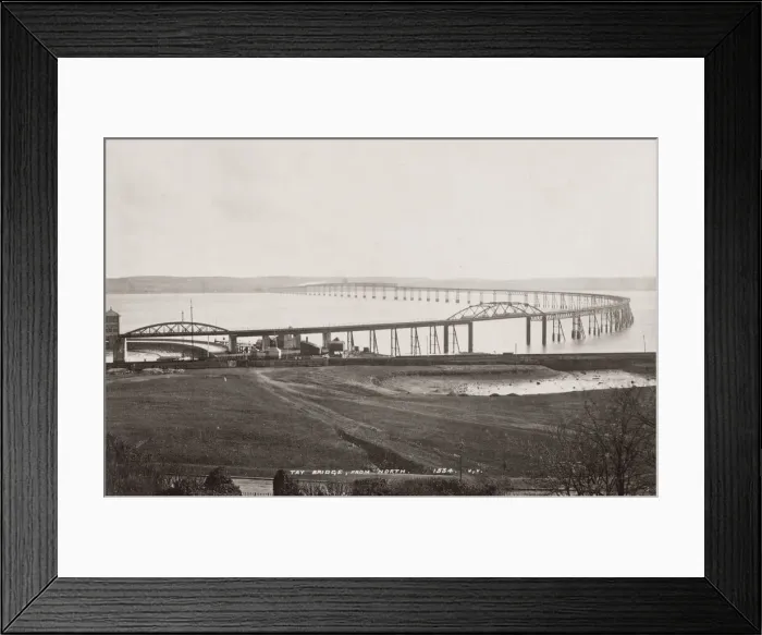 Framed Print : Vintage 19th century photograph: bridge over the River Tay, Scotland Framed Print : Vintage 19th century photograph: bridge over the River Tay, Scotland