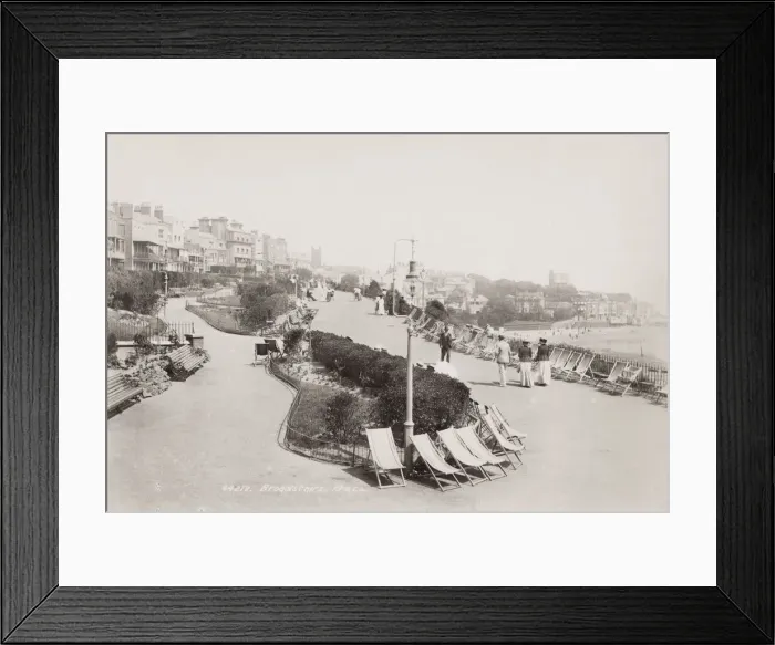 Framed Print : Vintage 19th century photograph: beach and waterfront at Broadstairs, Kent Framed Print : Vintage 19th century photograph: beach and waterfront at Broadstairs, Kent
