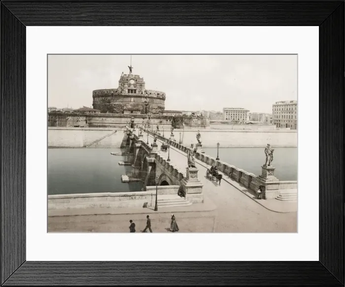 Framed Print : Vintage 19th century photograph: Ponte and Castel Sant Angelo, River Tiber, Rome Italy Framed Print : Vintage 19th century photograph: Ponte and Castel Sant Angelo, River Tiber, Rome Italy