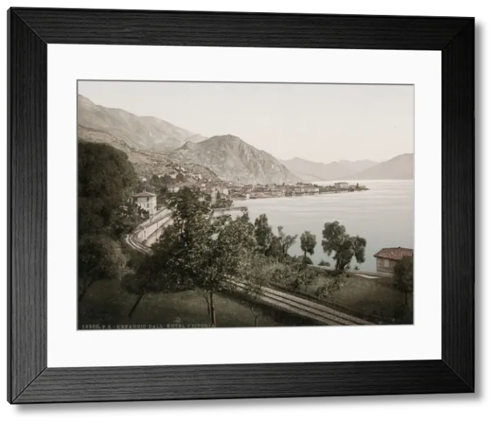 Framed Print : Vintage 19th century photograph: Menaggio is a town and comune in the province of Como Framed Print : Vintage 19th century photograph: Menaggio is a town and comune in the province of Como