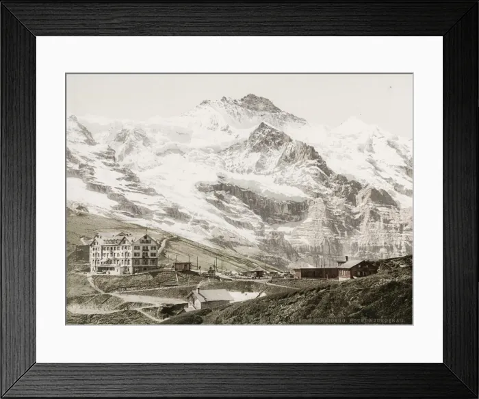 Framed Print : Vintage 19th century photograph: Kleine Scheidegg, Junfrau, Bernese Alps Framed Print : Vintage 19th century photograph: Kleine Scheidegg, Junfrau, Bernese Alps