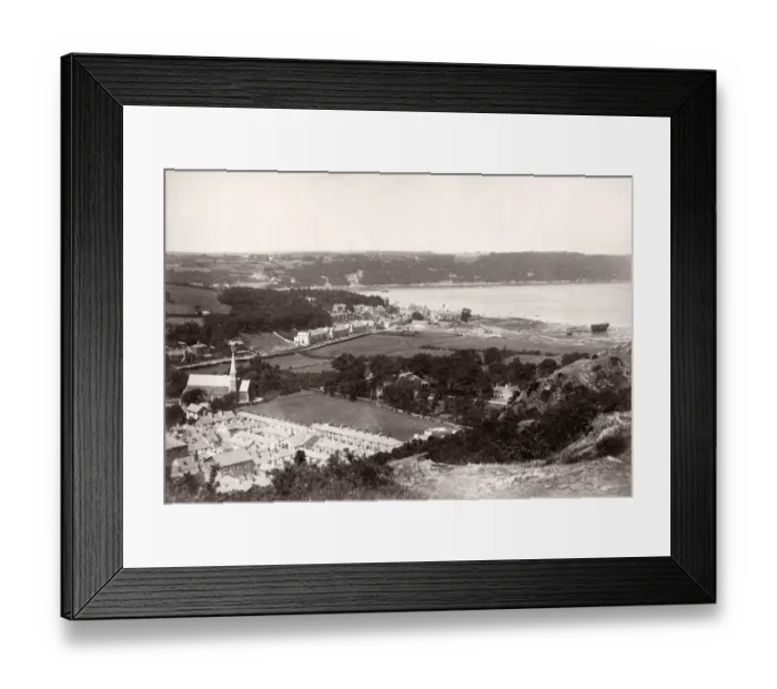 Framed Print : Vintage 19th century photograph - United Kingdom - Bangor and view of the Menai Strait Framed Print : Vintage 19th century photograph - United Kingdom - Bangor and view of the Menai Strait