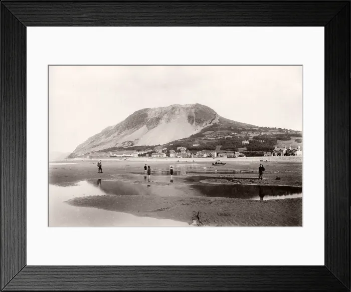 Framed Print : Vintage 19th century photograph - United Kingdom - Llanfairfechan, Wales, the beach Framed Print : Vintage 19th century photograph - United Kingdom - Llanfairfechan, Wales, the beach