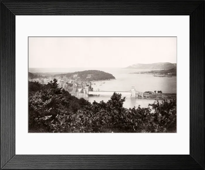 Framed Print : Vintage 19th century photograph - United Kingdom - Conway Castle and Bridge, Wales Framed Print : Vintage 19th century photograph - United Kingdom - Conway Castle and Bridge, Wales