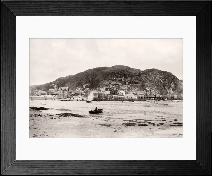 Framed Print : Vintage 19th century photograph - United Kingdom - Barmouth, beach and sea with boats