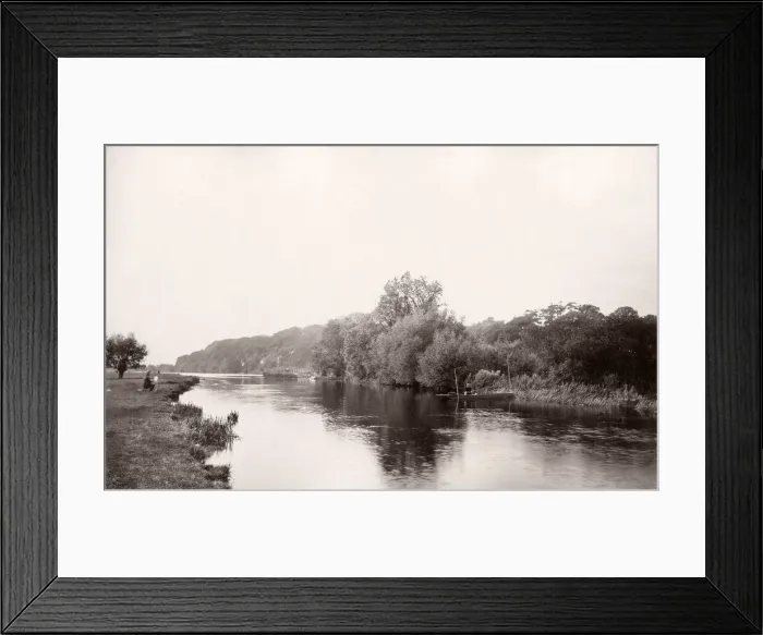 Framed Print : Vintage 19th century photograph - United Kingdom - Henley on Thames below the weir