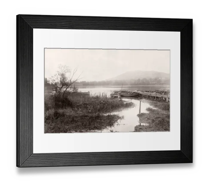 Framed Print : Vintage 19th century photograph - United Kingdom - Brecon, Wales - Lllangorse Lake Framed Print : Vintage 19th century photograph - United Kingdom - Brecon, Wales - Lllangorse Lake