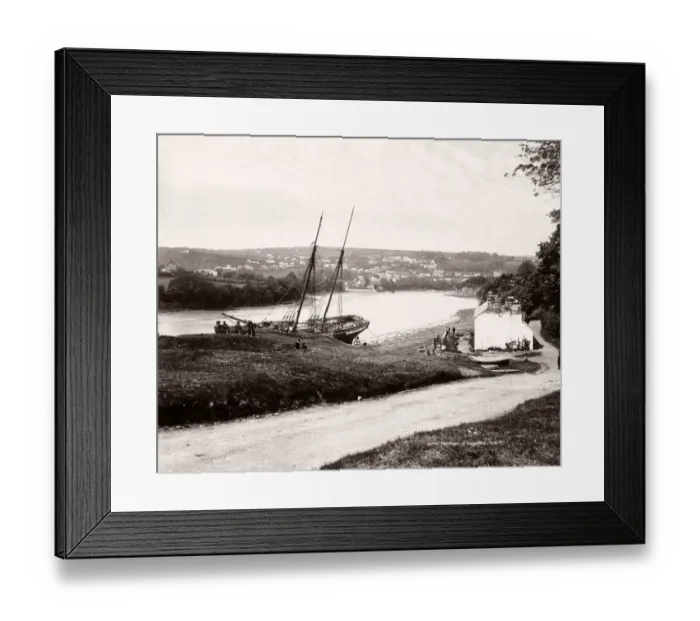 Framed Print : Vintage 19th century photograph - United Kingdom - Cardigan, St Dogmaels, Wales Framed Print : Vintage 19th century photograph - United Kingdom - Cardigan, St Dogmaels, Wales