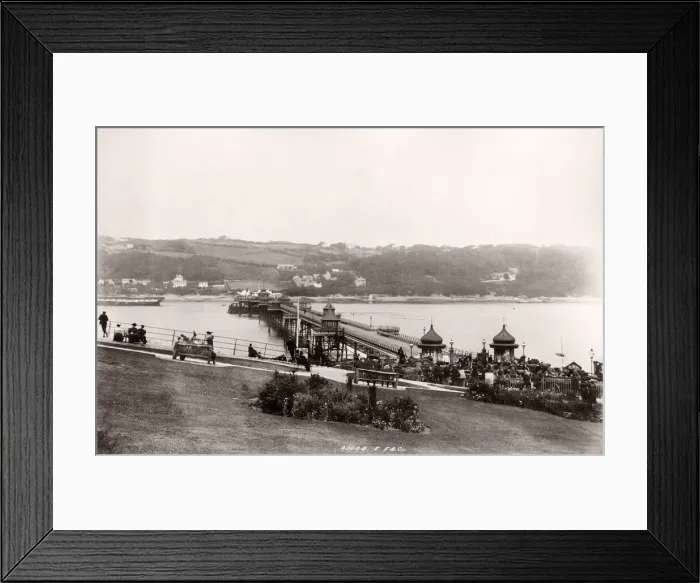 Framed Print : Vintage 19th century photograph - United Kingdom - the pier at Garth, Wales Framed Print : Vintage 19th century photograph - United Kingdom - the pier at Garth, Wales