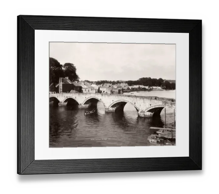 Framed Print : Vintage 19th century photograph - United Kingdom - the bridge at Cardigan, Wales Framed Print : Vintage 19th century photograph - United Kingdom - the bridge at Cardigan, Wales