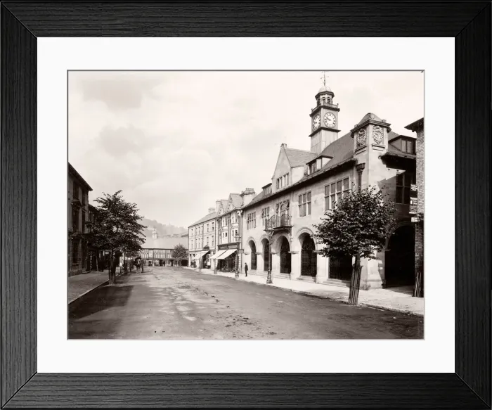 Framed Print : Vintage 19th century photograph - United Kingdom - Llanidloes, great oak Street Framed Print : Vintage 19th century photograph - United Kingdom - Llanidloes, great oak Street