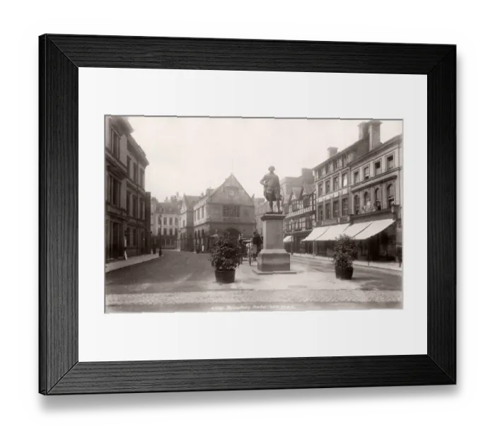 Framed Print : Vintage 19th century photograph - United Kingdom - Shrewsbury- Market Place Framed Print : Vintage 19th century photograph - United Kingdom - Shrewsbury- Market Place